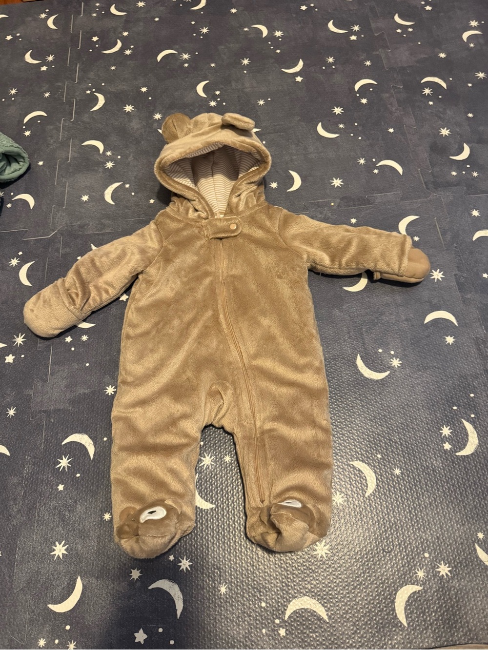 Carter's Brown Bear Hooded Footed One-Piece
